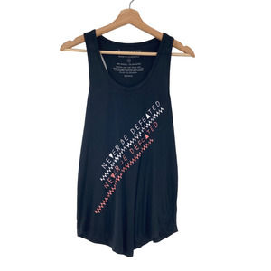Stunner Sport Never Be Defeated Swing Tank Graphic Activewear Black